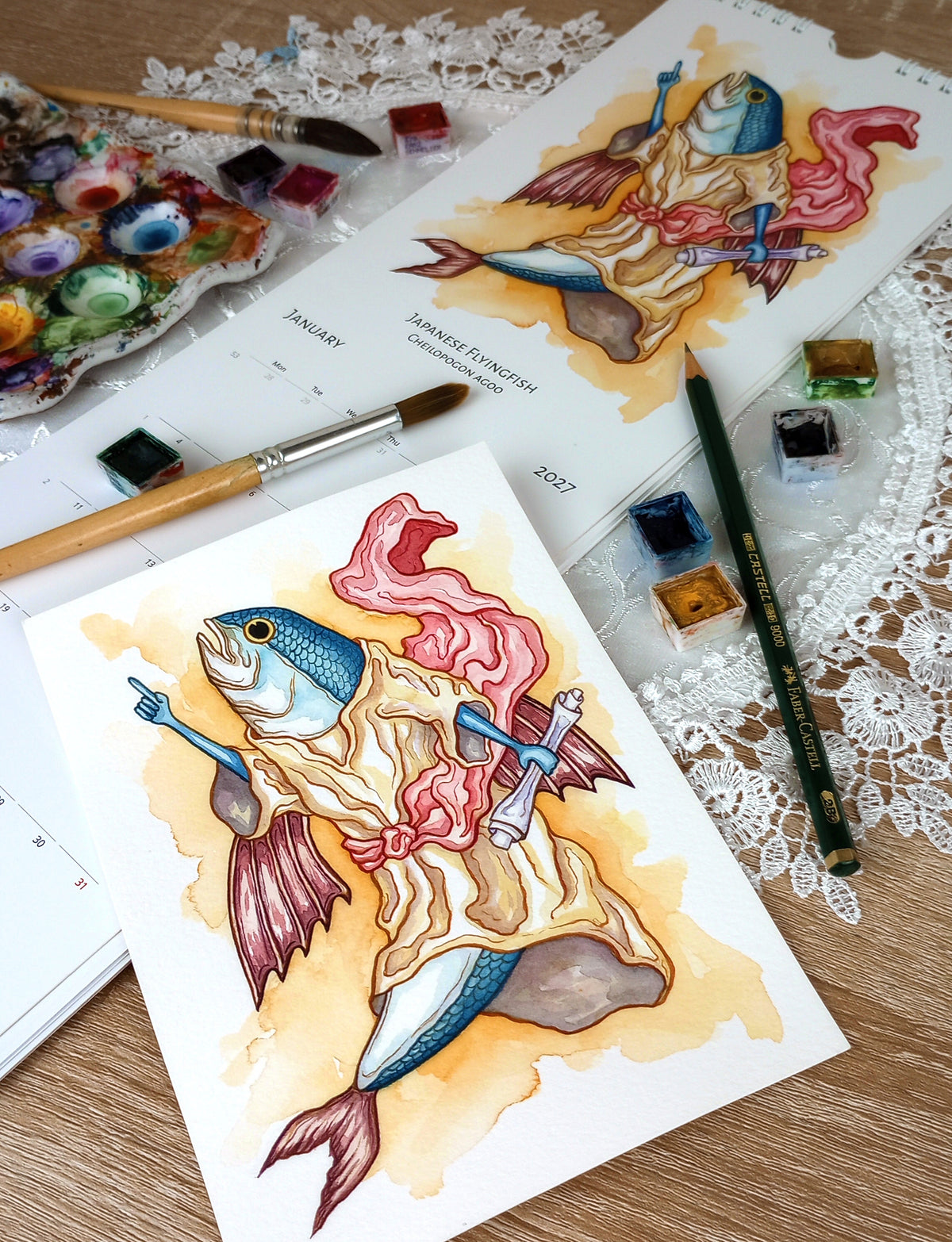 "Japanese Fishes" 2027 Wall Calendar