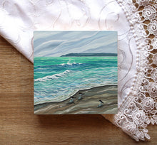 Load image into Gallery viewer, January 11 (Miniature Gouache Seascape on Wooden Panel—Unframed Original—Ocean-A-Day Collection)