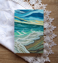 Load image into Gallery viewer, January 12 (Miniature Gouache Seascape on Wooden Panel—Unframed Original—Ocean-A-Day Collection)