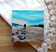 Load image into Gallery viewer, January 15 (Miniature Gouache Seascape on Wooden Panel—Unframed Original—Ocean-A-Day Collection)