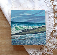 Load image into Gallery viewer, January 01 (Miniature Gouache Seascape on Wooden Panel—Unframed Original—Ocean-A-Day Collection)