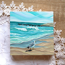 Load image into Gallery viewer, January 25 (Miniature Gouache Seascape on Wooden Panel—Unframed Original—Ocean-A-Day Collection)
