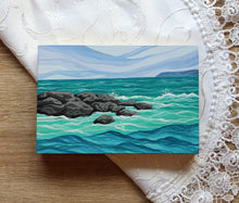 Load image into Gallery viewer, January 27 (Miniature Gouache Seascape on Wooden Panel—Unframed Original—Ocean-A-Day Collection)