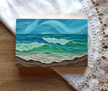 Load image into Gallery viewer, January 30 (Miniature Gouache Seascape on Wooden Panel—Unframed Original—Ocean-A-Day Collection)