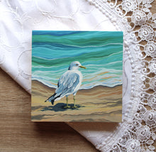 Load image into Gallery viewer, January 04 (Miniature Gouache Seascape on Wooden Panel—Unframed Original—Ocean-A-Day Collection)