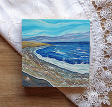 Load image into Gallery viewer, January 07 (Miniature Gouache Seascape on Wooden Panel—Unframed Original—Ocean-A-Day Collection)