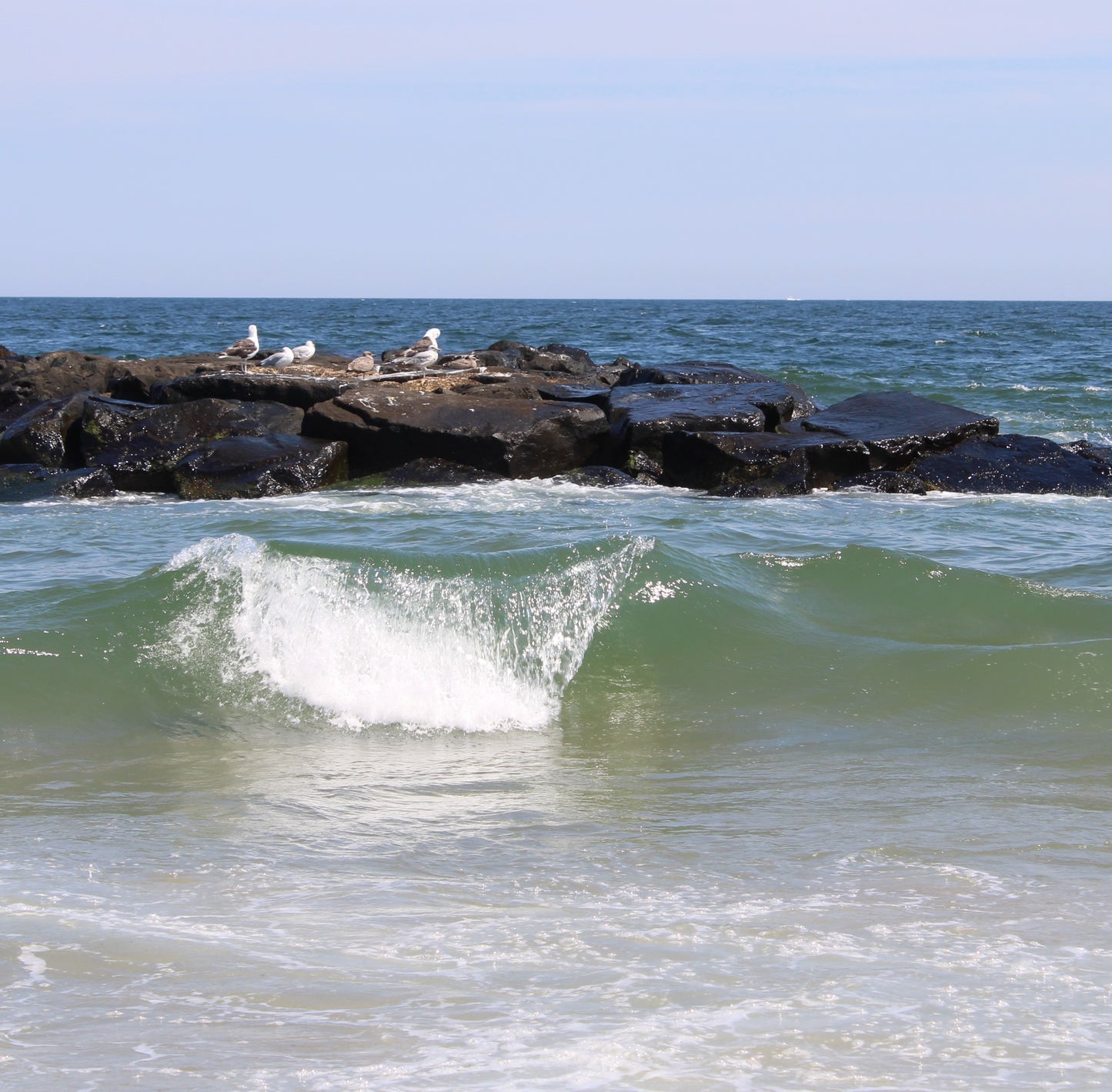 January 17 (Miniature Gouache Seascape on Wooden Panel—Unframed Original—Ocean-A-Day Collection)