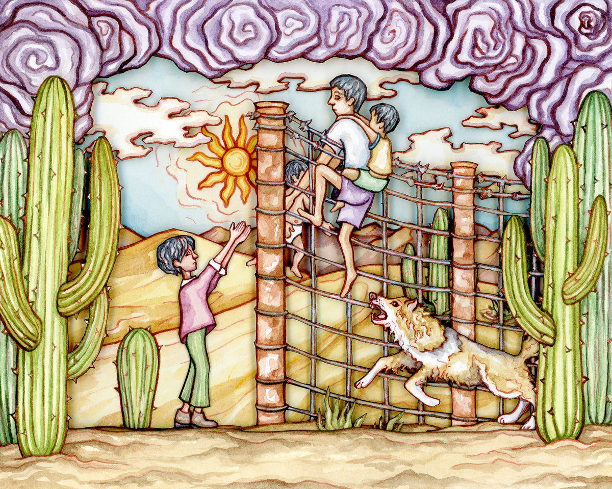 "The Wolf at the Door" (LIMITED EDITION 2D fine art print featuring scans of a 3D tunnel book)