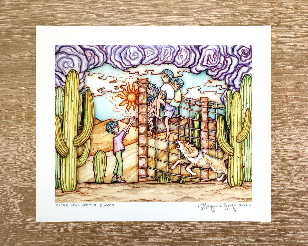 "The Wolf at the Door" (LIMITED EDITION 2D fine art print featuring scans of a 3D tunnel book)