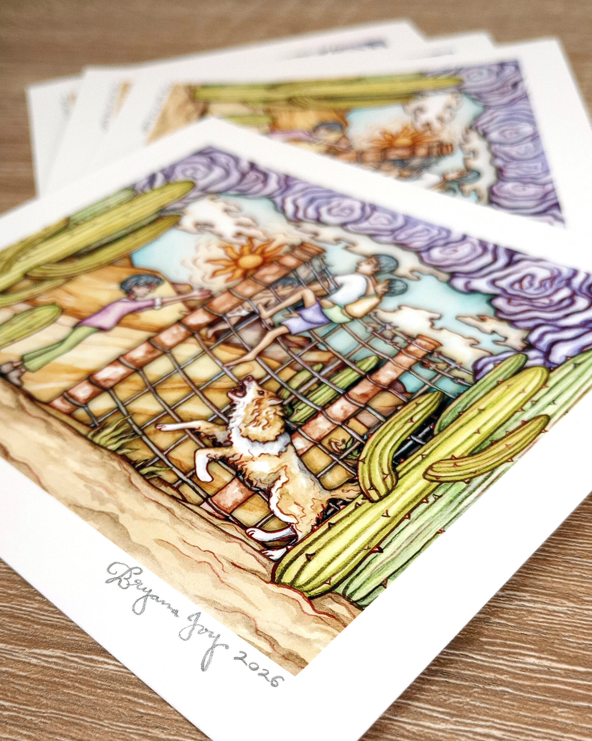 "The Wolf at the Door" (LIMITED EDITION 2D fine art print featuring scans of a 3D tunnel book)