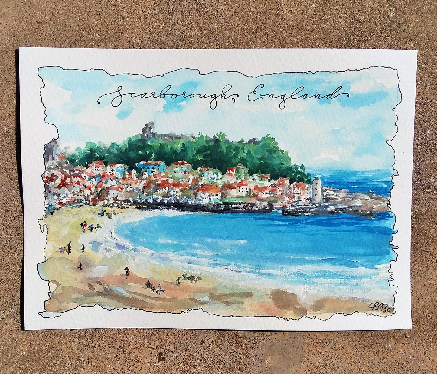 South Bay Beach (Scarborough, England): Original Watercolor Sketch