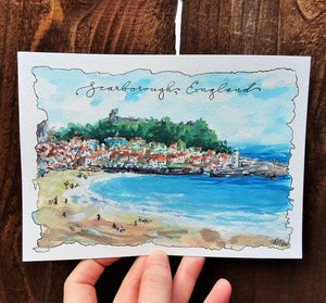 South Bay Beach (Scarborough, England): Original Watercolor Sketch