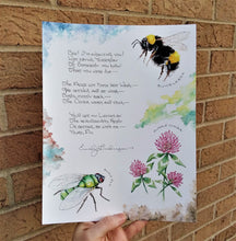 Load image into Gallery viewer, &quot;Bee! I&#39;m Expecting You!&quot; (Emily Dickinson): 8.5x11 Fine Art Print featuring artwork from Letter No. 17