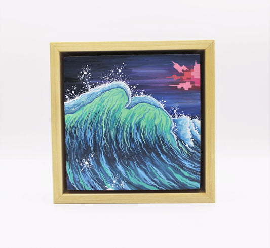 "Dignity Can't Wait" (Miniature Gouache Seascape—Framed Original)