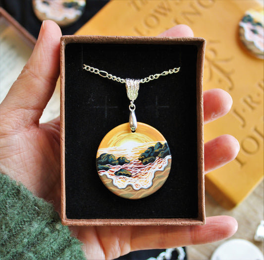 Literary Seascape Pendant: Galadriel's Song of Eldamar