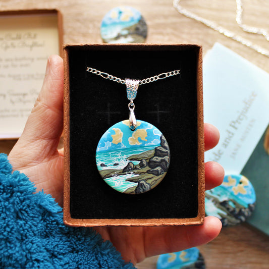 Literary Seascape Pendant: "If One Could But Go to Brighton!" (Pride & Prejudice)