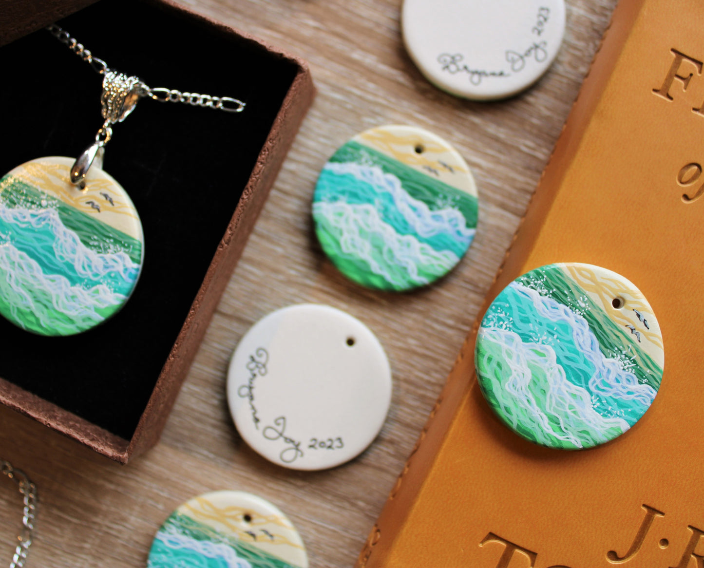 Literary Seascape Pendant: A Far Green Country (J.R.R. Tolkien)