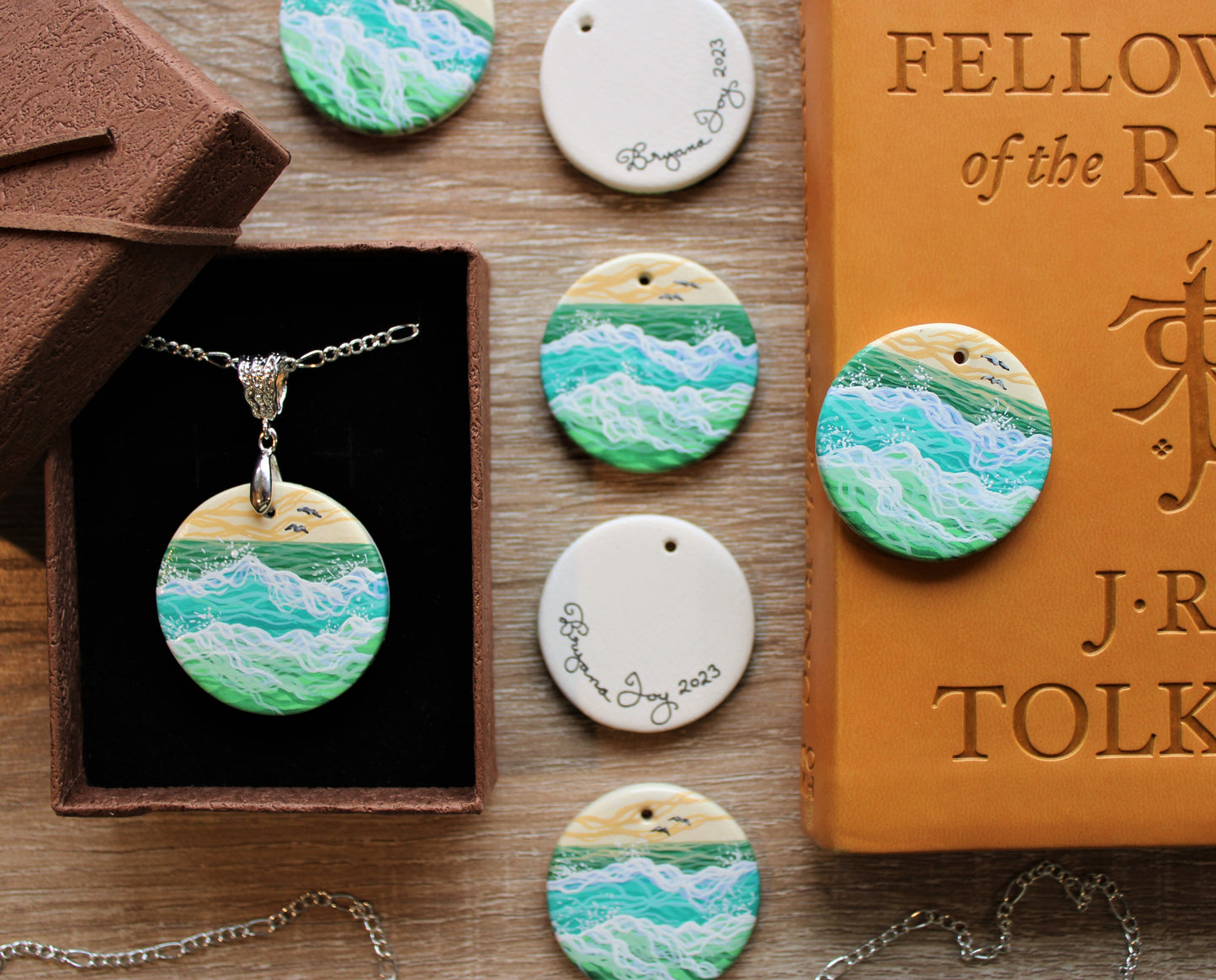 Literary Seascape Pendant: A Far Green Country (J.R.R. Tolkien)