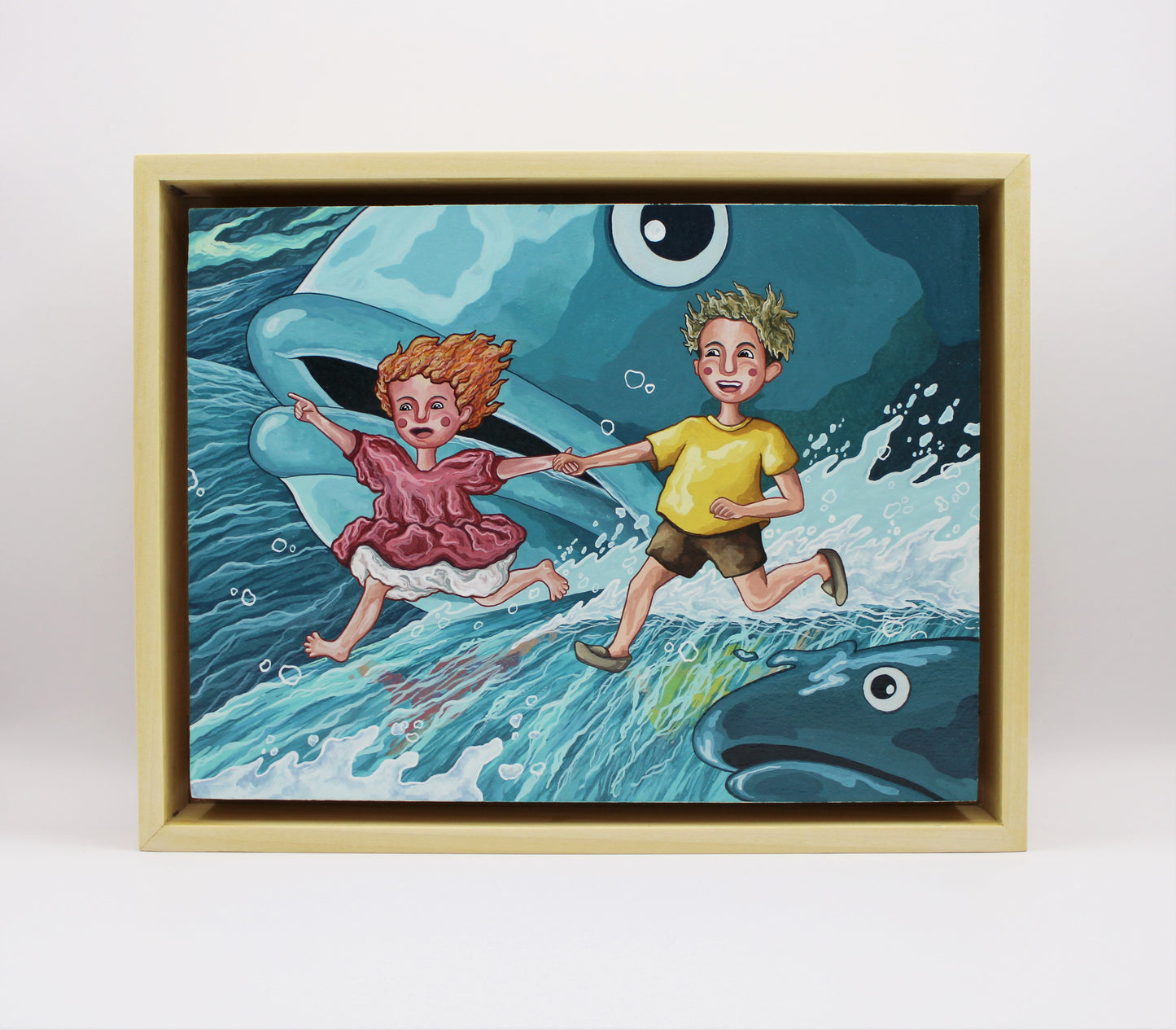 "I love Ponyo whether she's a fish, a human, or something in between” (Framed Original Story Seascape in Gouache)