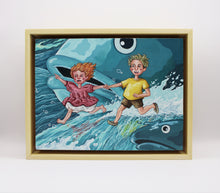 Load image into Gallery viewer, &quot;I love Ponyo whether she&#39;s a fish, a human, or something in between” (Framed Original Story Seascape in Gouache)