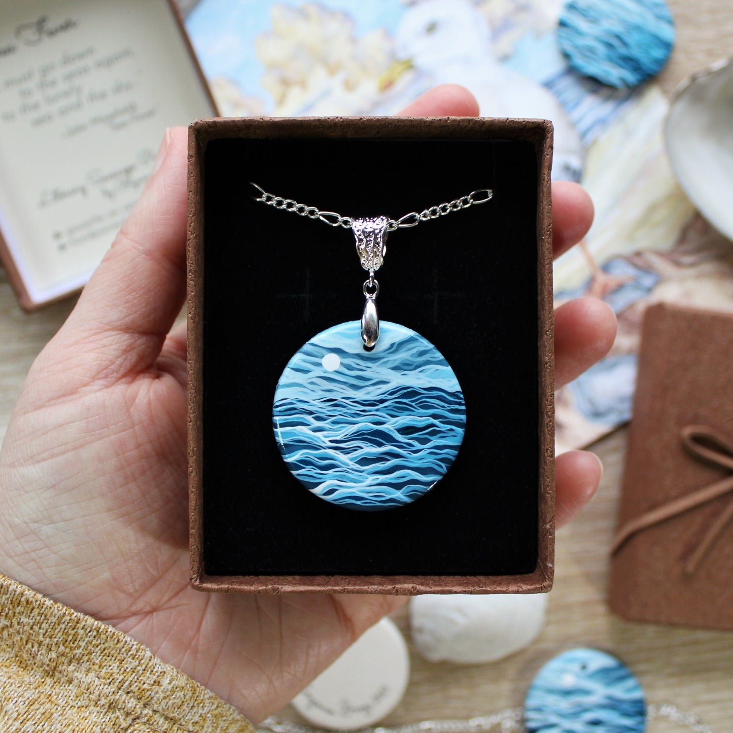 Literary Seascape Pendant: "Sea Fever" (John Masefield)