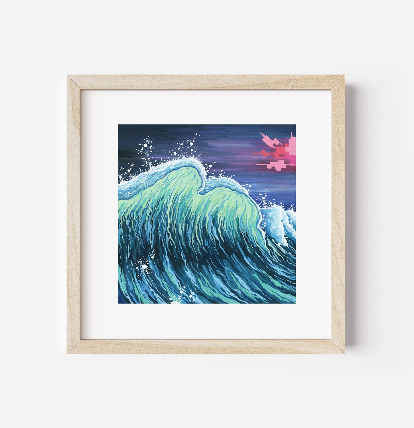 "Dignity Can't Wait" (Miniature Gouache Seascape): 6x6 Fine Art Print