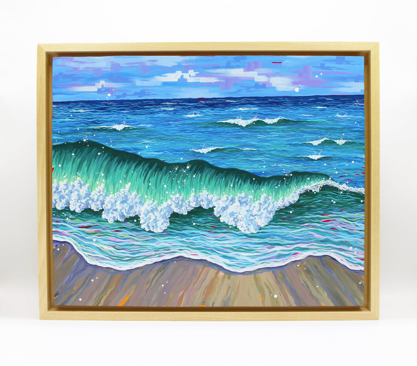 "Go Bright Or Go Home" (Framed Original Gouache Seascape)