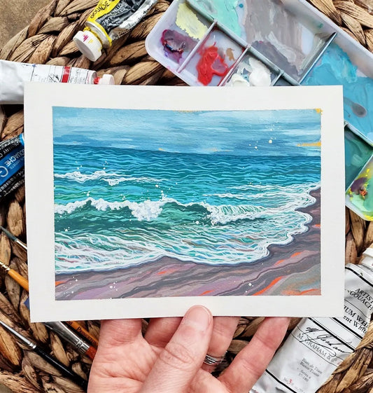 RESERVED for Mary K. F-L: Bring On The Ripples (Original Gouache Sketch)