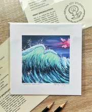 Load image into Gallery viewer, &quot;Dignity Can&#39;t Wait&quot; (Miniature Gouache Seascape): 6x6 Fine Art Print