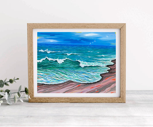 "Lovesong In Hard Times" (Gouache Seascape): 8x10 Fine Art Print