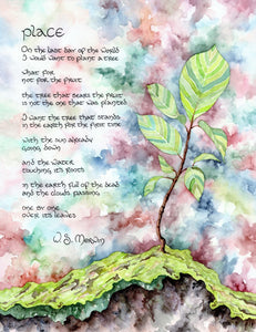 "Place" (W.S. Merwin): 8.5x11 Fine Art Print featuring artwork from Letter No. 31