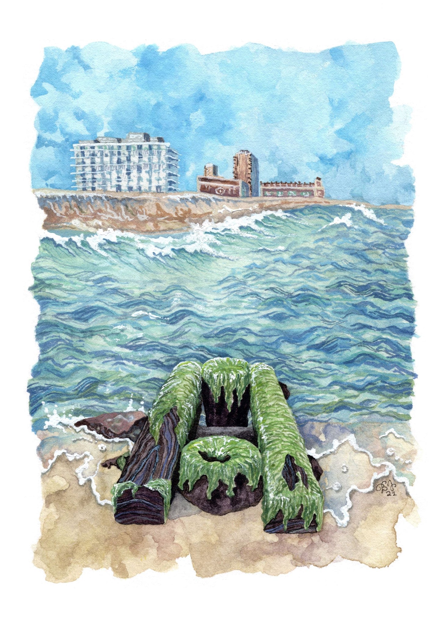 The Beloved From Far Off (Peering Up The Atlantic Coast at Asbury Park, New Jersey): 5x7 Fine Art Print