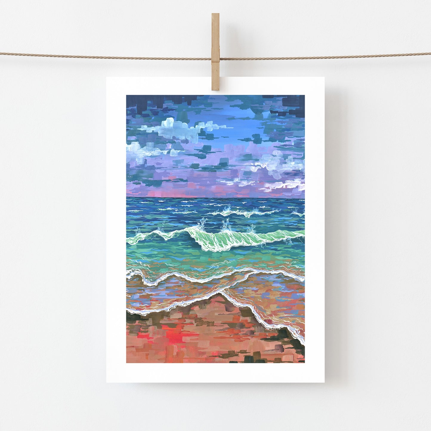 "Start Here" (Gouache Seascape): 5x7 Fine Art Print