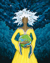 Load image into Gallery viewer, &quot;She&#39;s Got The Whole World In Her Hands&quot; (Framed Original Acryla Gouache Soulscape)