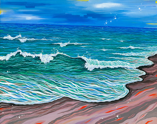 "Lovesong In Hard Times" (Framed Original Gouache Seascape)