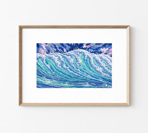 "You Get The Best Gods You Can Make" (Miniature Gouache Seascape): 5x7 Fine Art Print